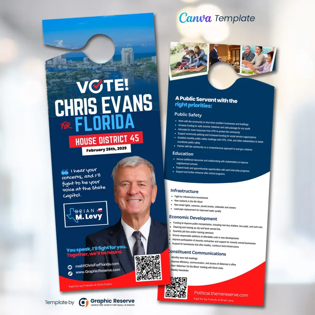 Election candidate dooor hanger for campaign