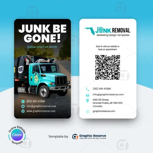 Junk Removal Service Business Cards – DIY Canva Templates