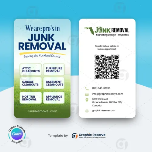 Printable Junk Hauling Business Card Template – Canva Editable Design