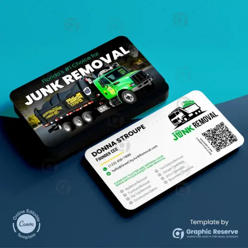 Junk Removal Logo & Business Card Templates – Canva Editable Design