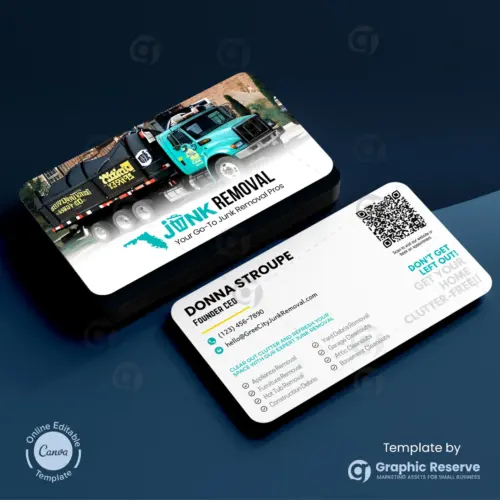 Residential & Commercial Junk Removal Business Card Templates – Canva Editable