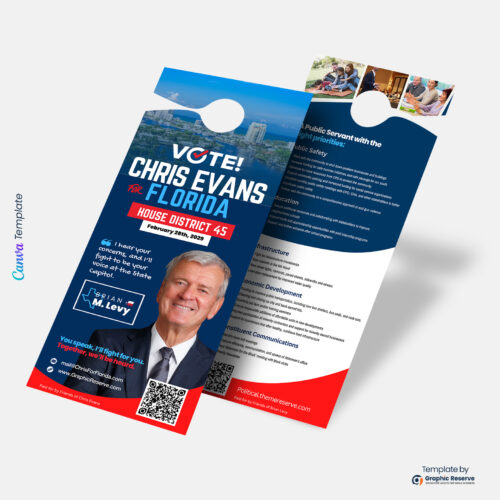 Political Campaign Door Hanger Template Canva Design