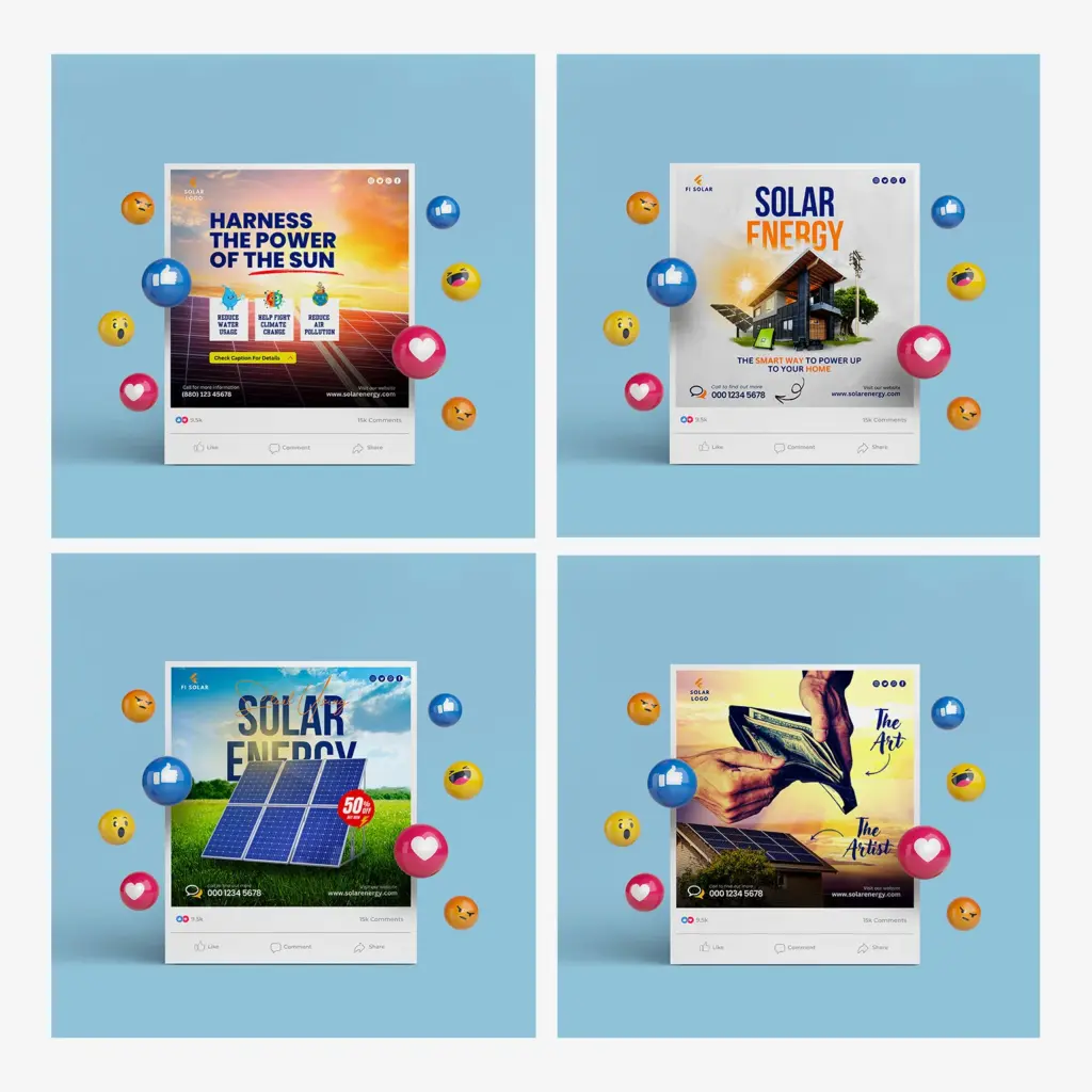 Solar Social Media Post Design Templates Bundle V1