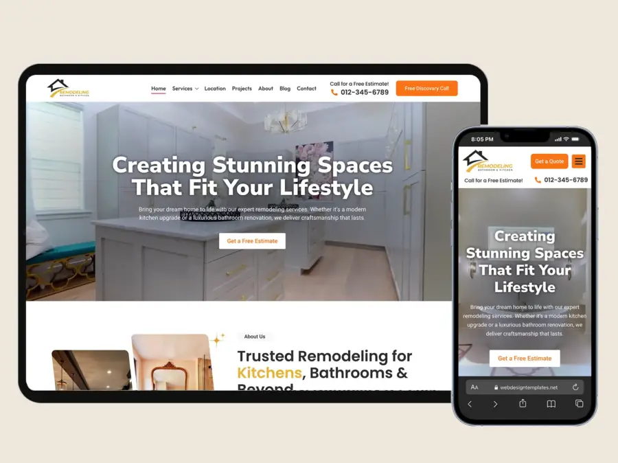 Construction & Remodeling Company Website Template – WordPress Elementor Kit