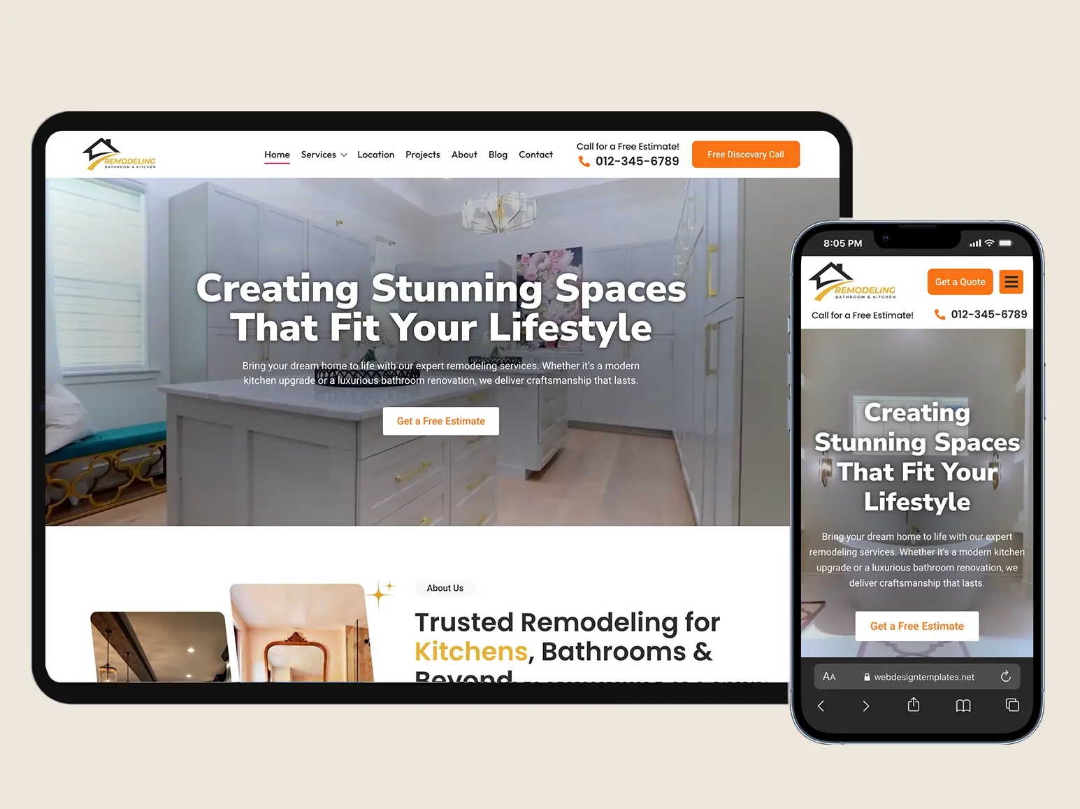 Construction & Remodeling Company Website Template – WordPress Elementor Kit