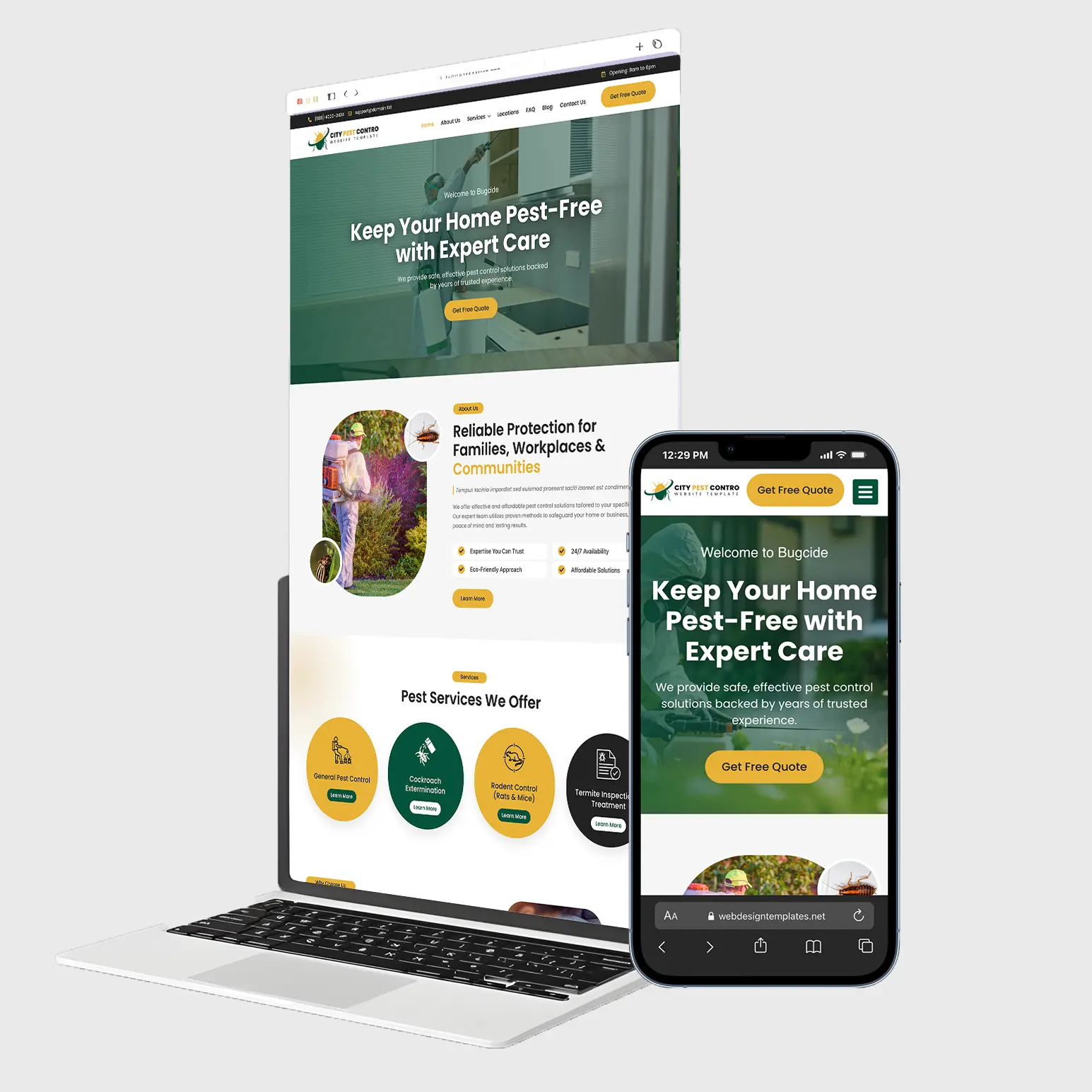 Pest Control Company WordPress Website Template
