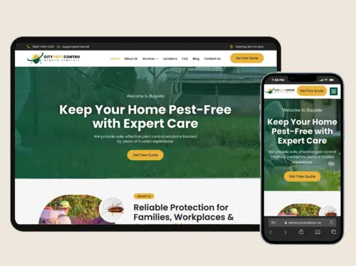 Pest Control Company Website Template – WordPress Elementor Kit