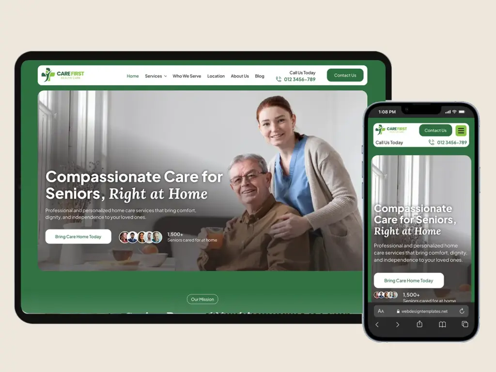 Private Duty Home Care Website Template (WordPress Elementor Kit)