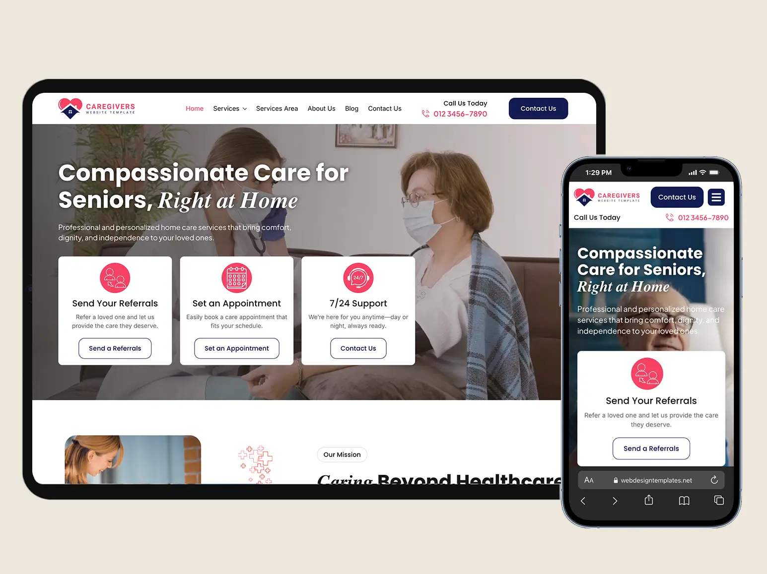 Private Duty Home Care Website Template – WordPress Elementor Theme Kit