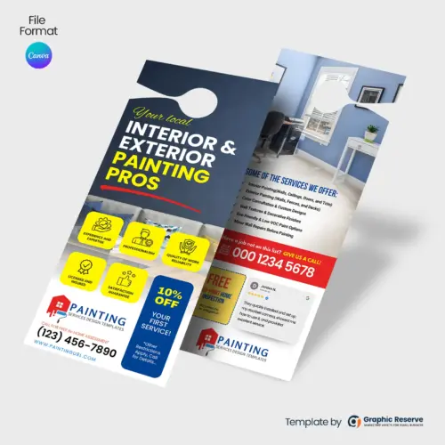 Customizable Painting Door Hanger Template