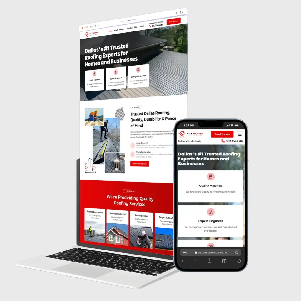 Roofing website design for roofing contractors