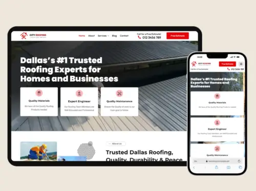 Roofing website design for roofing contractors