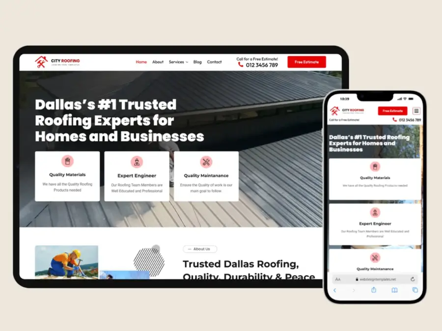 Roofing website design for roofing contractors