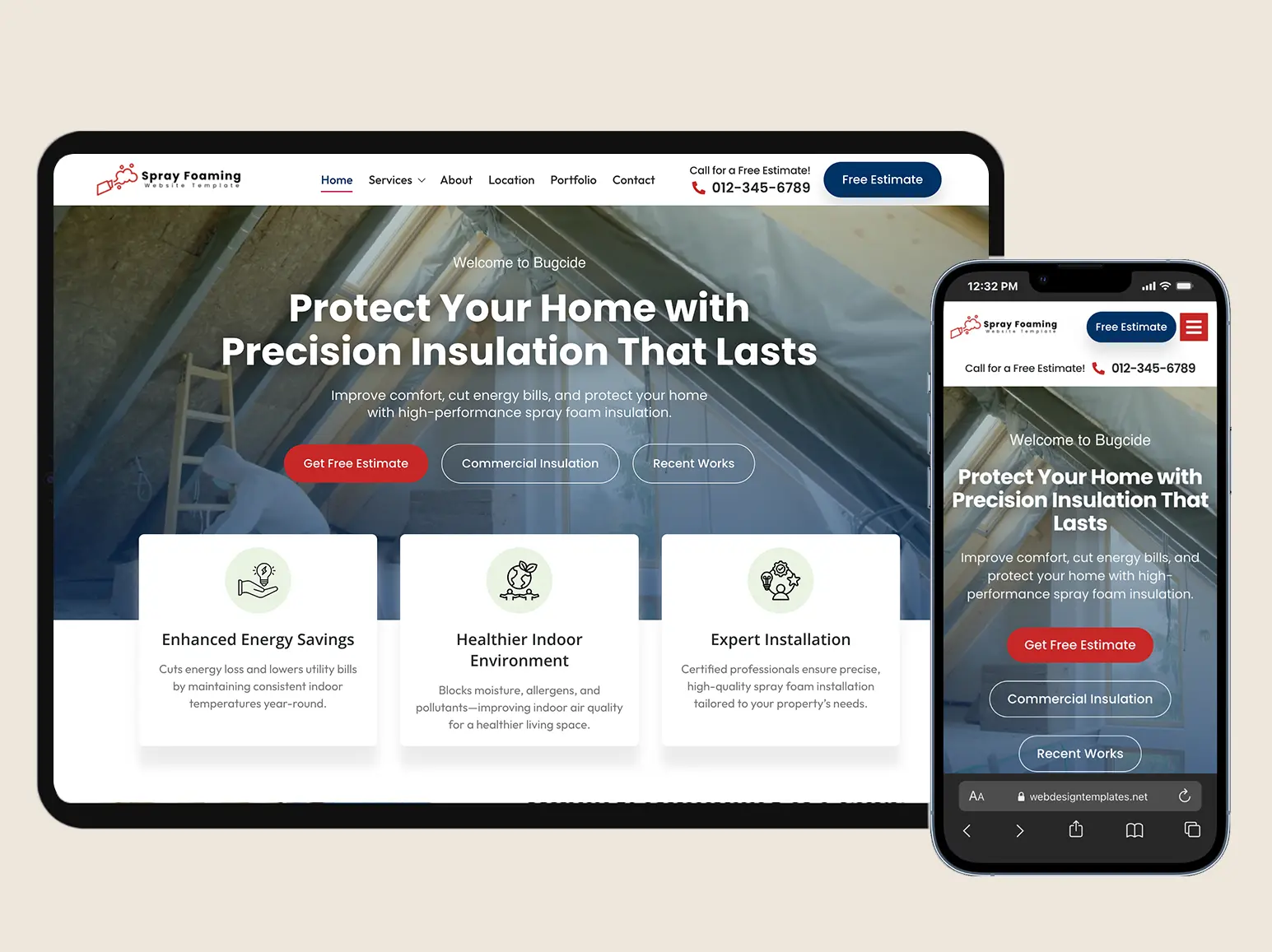 Spray Foam Roof Insulation Company Website Template – WordPress Elementor Kit