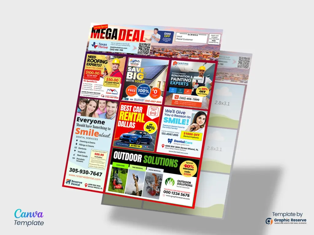 Vertical 9x12 EDDM Marketing Postcard Design Canva
