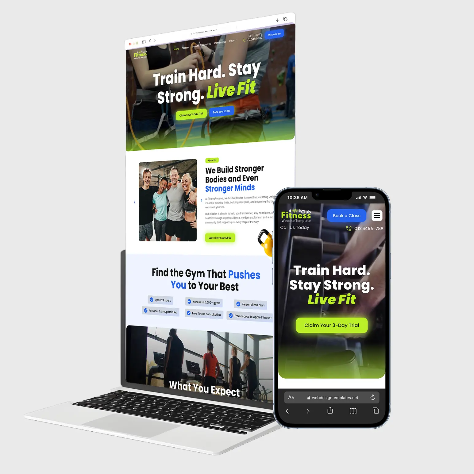 Gym and fitness website design template