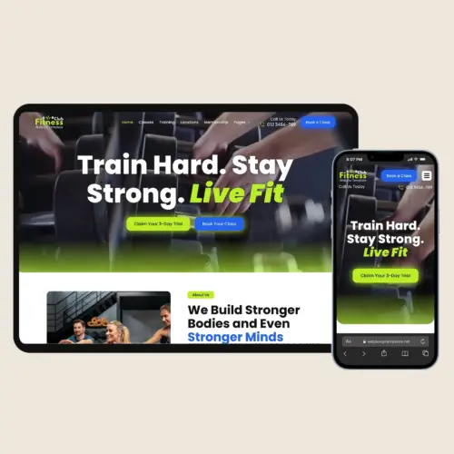 Gym and fitness website design template