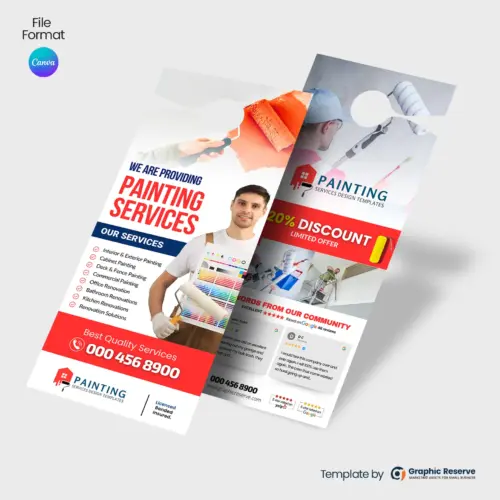 canva painting service door hanger, Door Hanger For Painting Services, Exterior Home Painting, exterior painting door hanger, home improvement, Home Painting Canva Door Hanger, Home Painting Service Door Hanger, Painting Company Advertising, Painting Company Advertising Design, Painting Company Door Hanger, Painting Company Marketing, Painting Door Hanger Template, painting service canva template, Painting Service Door Hanger Description Reviews