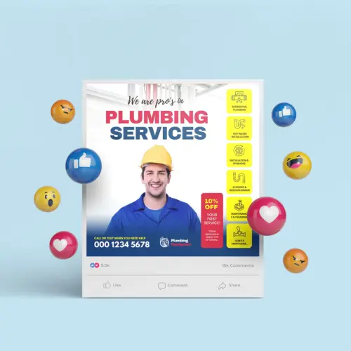 Local Plumbing Business Social Media Bundle Canva
