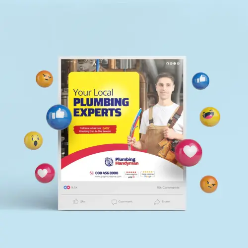 Plumbing Social Media Post Bundle Canva 1080px