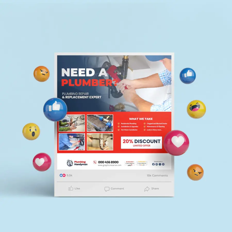 Plumbing Posts. Design Canva Plumbing Design Bundle | 100+ Editable Social Posts & Plumber ...