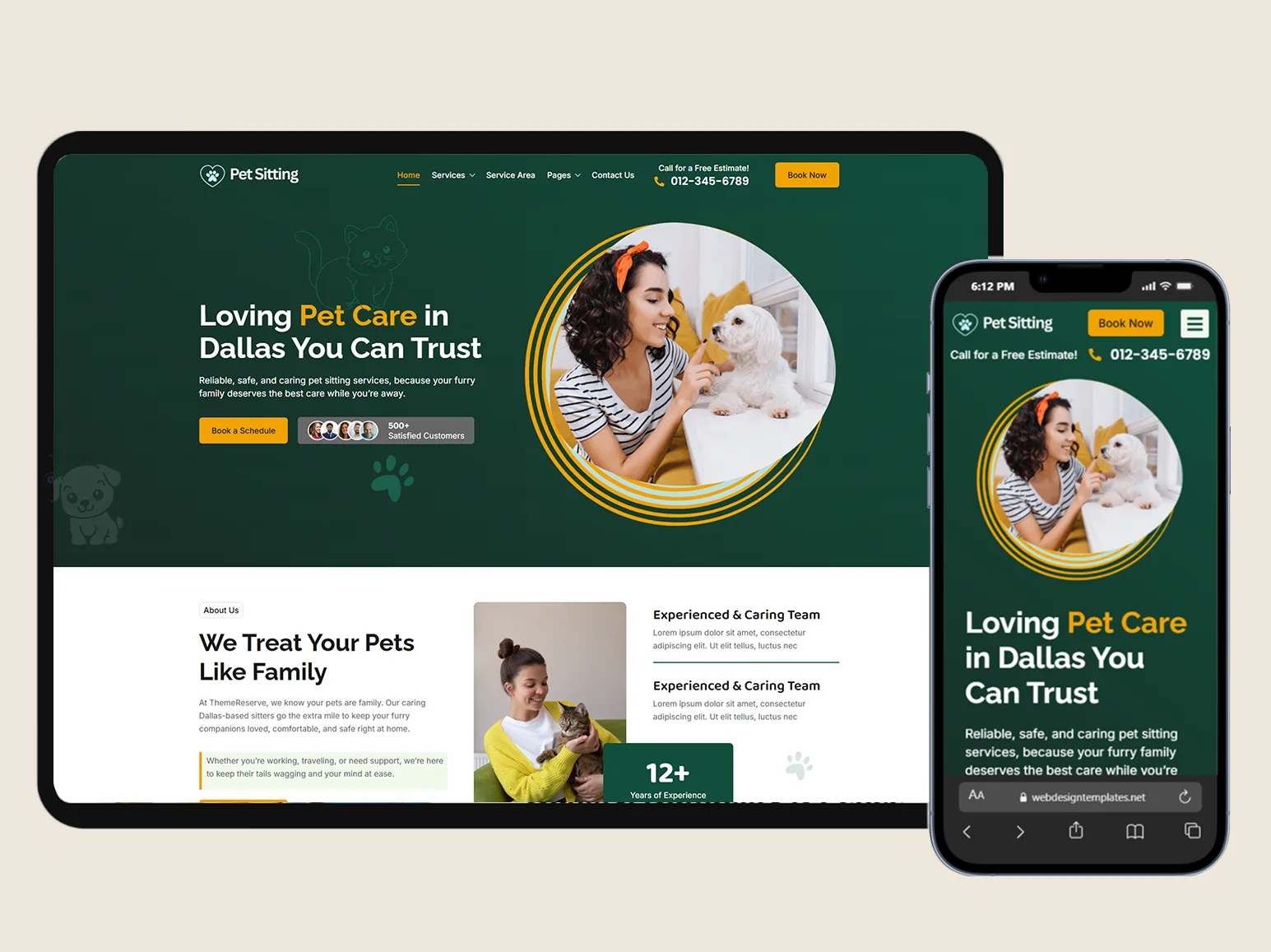 Pet Sitting Website Template Elementor GraphicReserve
