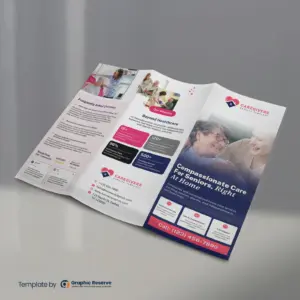 Home Healthcare Tri-Fold Brochure Canva Design for Caregivers