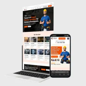 Electrician Website Design Template WordPress Elementor Kit for Electrical Services