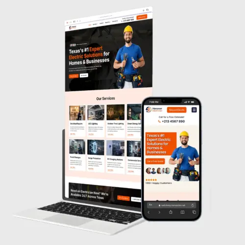 Electrician Website Design Template WordPress Elementor Kit for Electrical Services