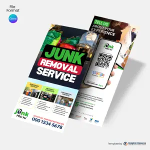 Junk-Removal-Review-Request-Rack-Card-&-Google-Review-Flyer-Canva-Template