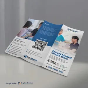 Mental Health Therapy Tri-Fold Brochure Canva Template | Counseling Marketing Design