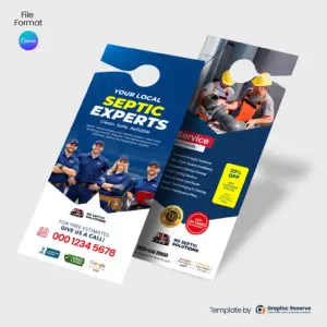 Septic Door Hanger Canva Template | Septic Marketing Materials & Drain Cleaning Kit