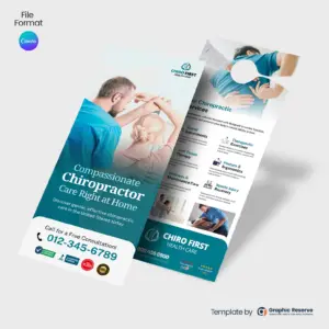 Back Pain Relief Door Hanger Template | Canva | Chiropractor Marketing Advertising Design