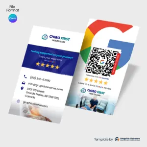 Chiropractic Care Google Review Business Card Template | Canva | Chiropractor Marketing Material | Local Advertising Design