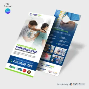 Chiropractic Clinic Door Hanger Template | Canva | Back Pain Marketing Material Design