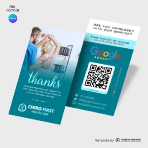 Chiropractor Google Review Business Card Template | Canva | Back Pain Clinic Marketing Material | Local Advertising Design