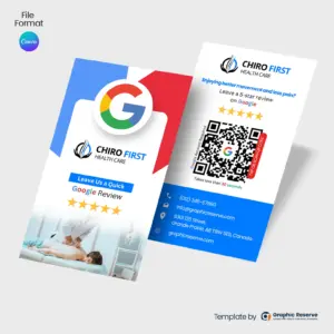 Physiotherapy Google Review Business Card Template | Canva | Chiropractor Advertising Design | Local Marketing Material
