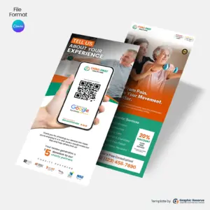 Wellness Chiropractor Review Request Rack Card | Canva Local Advertising Design