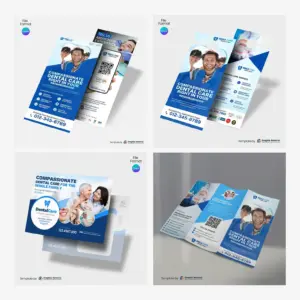 Dental-Clinic-4-in-1-Canva-Design-Template-Bundle, dental marketing templates