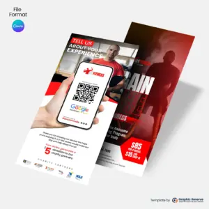 Gym Fitness Review Request Rack Card | Canva Local Advertising Design