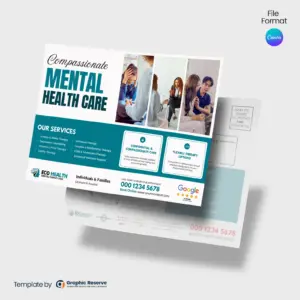 Psychotherapy EDDM Postcard Template | Canva | Mental Health Practice Marketing Material | Local Advertising Design