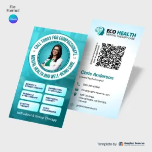 Psychotherapy Business Card Template | Canva | Counseling Marketing Material | Local Advertising Design
