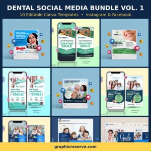 Dental social media post templates bundle