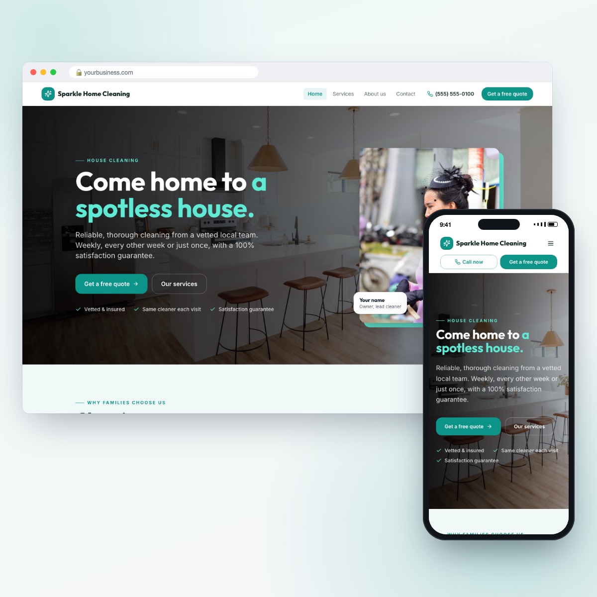 House Cleaning website design template
