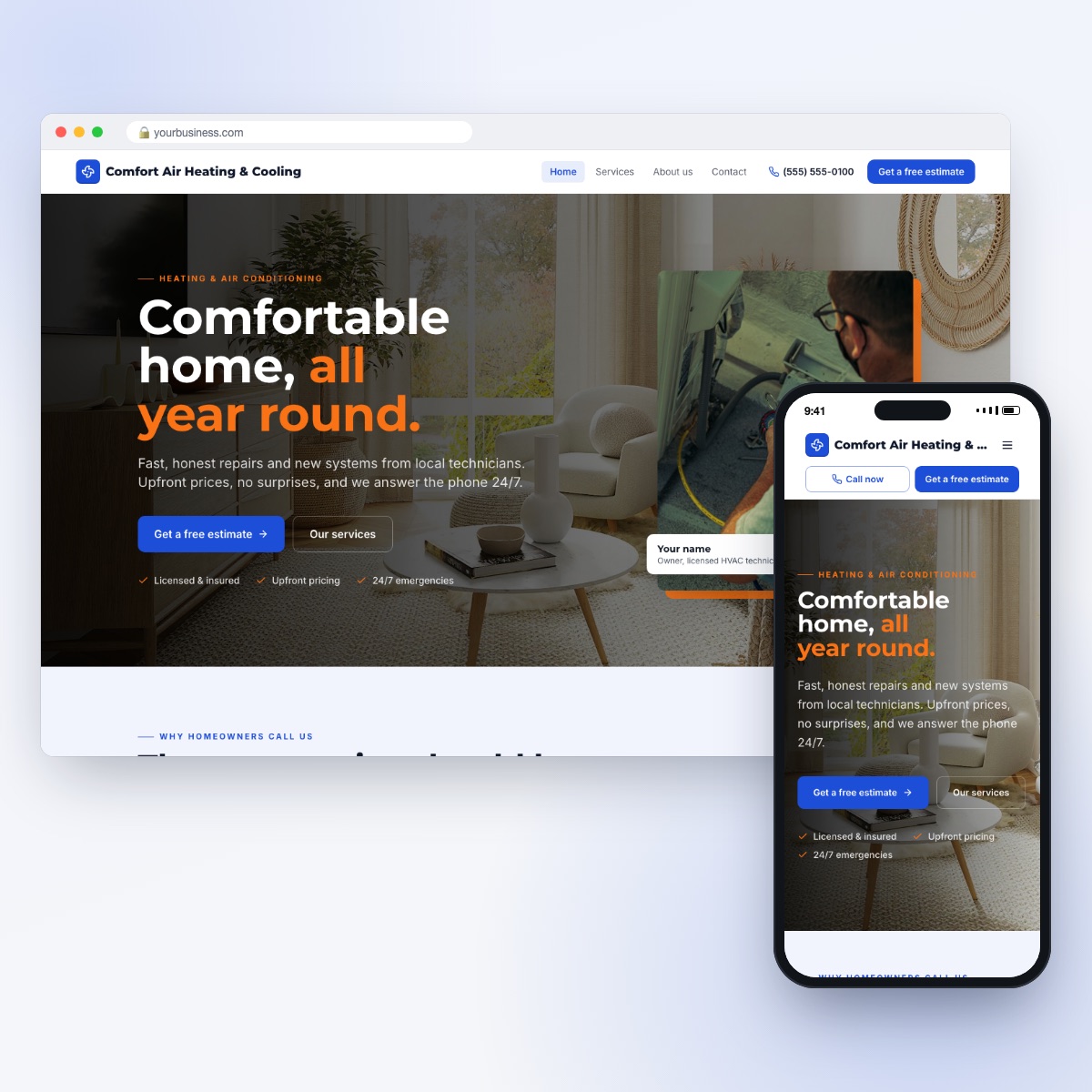 HVAC website design template