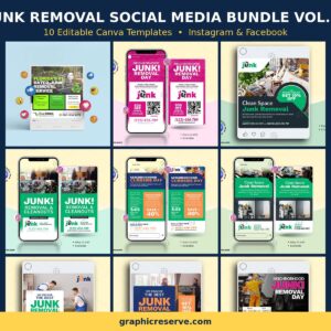 Junk Removal social media post templates bundle