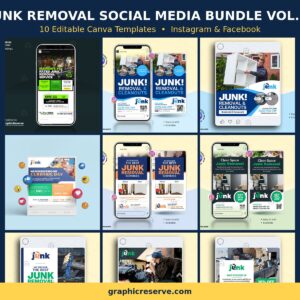 Junk Removal social media post templates bundle
