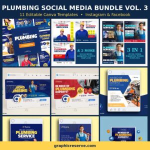 Plumbing social media post templates bundle