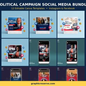 Political Campaign social media post templates bundle