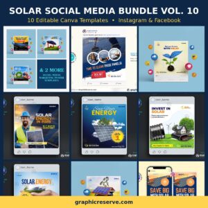 Solar social media post templates bundle